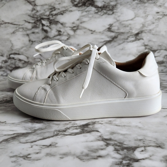 Zara White Monochrome Casual Lace-Up Sneakers, EU Size 40=US Size 10 - Picture 4 of 16